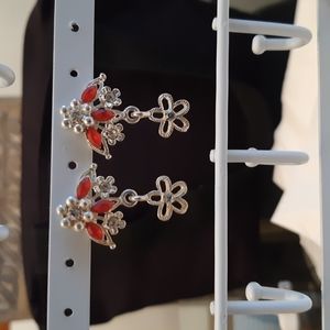Red & Silver Earrings
